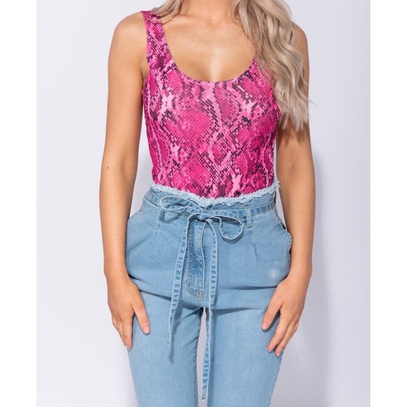 Snake Print Bodysuit NWT - Picture 5 of 7